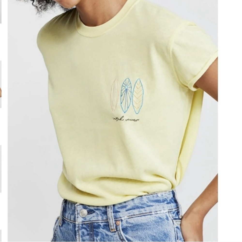 NWT Free People catch waves neon lime top size XS
